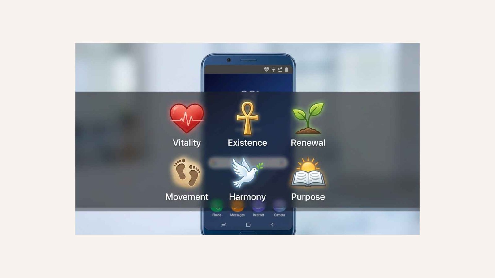 samsung phone symbols at top of screen
